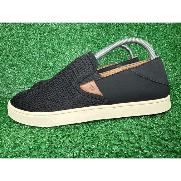 OLUKAI Pehuea Black Mesh Slip On Comfort Casual Sneakers Shoes Womens Size 10 - Picture 4 of 8